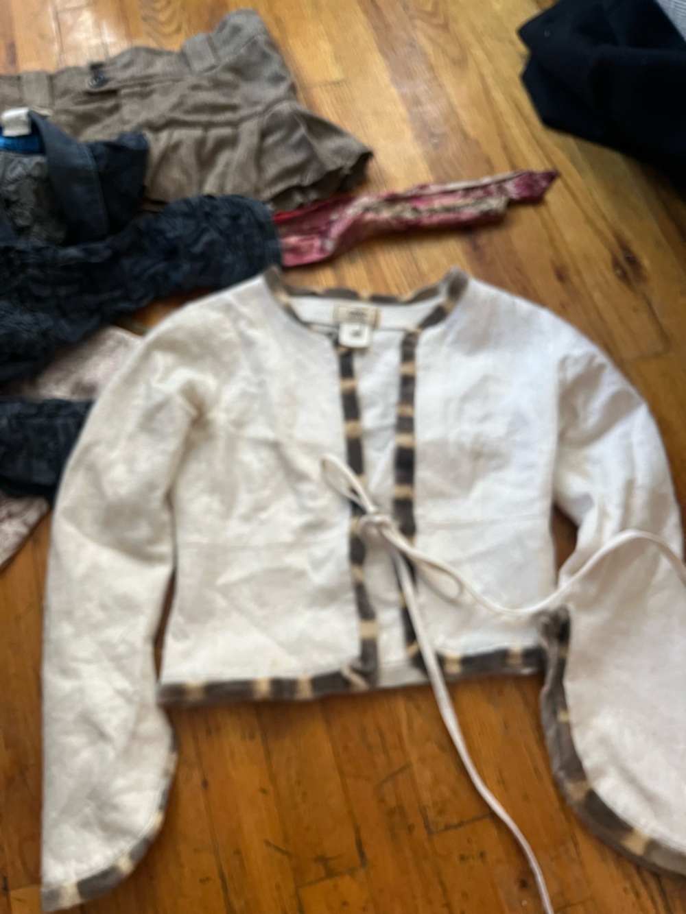 Fendi Cream Jacket/Top with rabbit furTrim